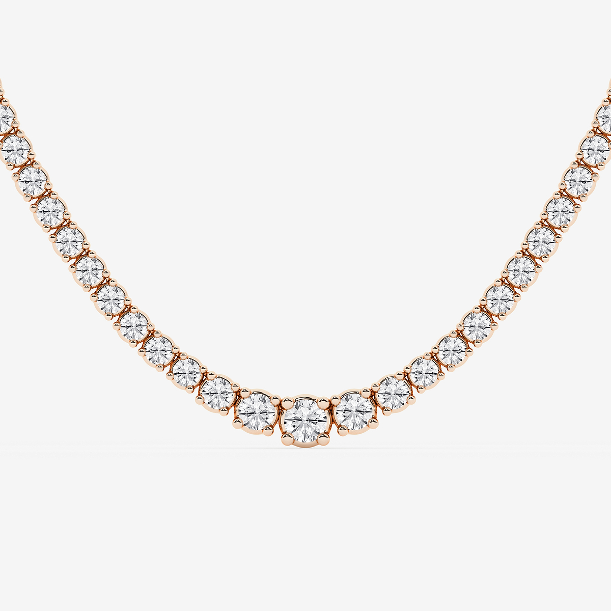 Additional Image 1 for  7 ctw Round Lab Grown Diamond Four Prong Graduated Tennis Necklace